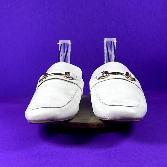 Steve Madden Women's Wintour White Leather Square Toe Mules Shoe Size 10 - Picture 2 of 8